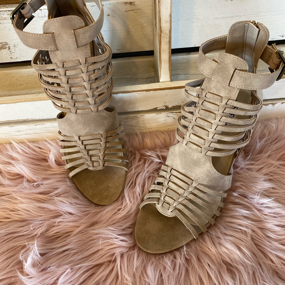 Just Fab Taupe Dress Sandals